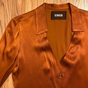 Orange Reformation Blouse